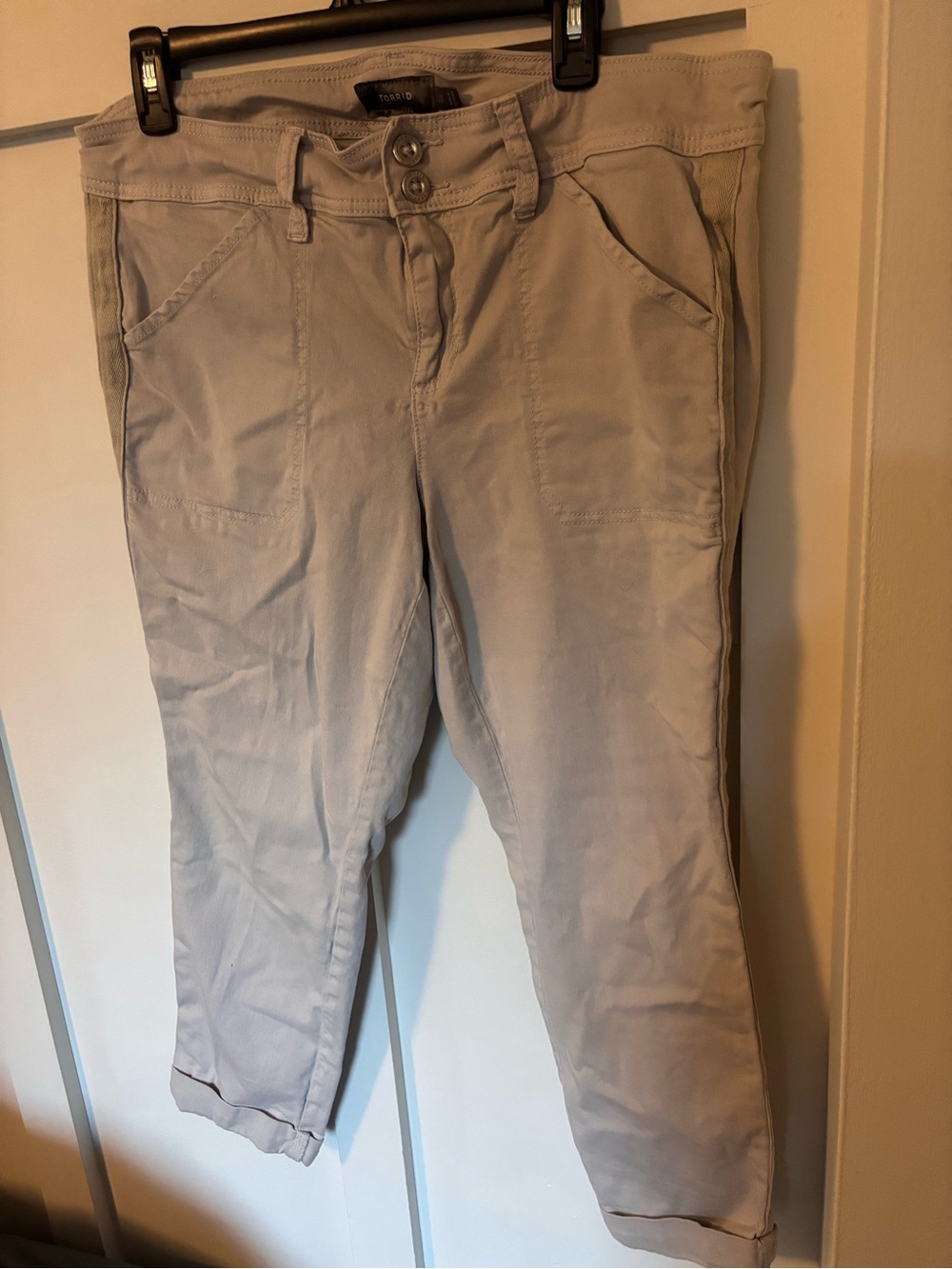 torrid Light Taupe Cropped Utility Pants